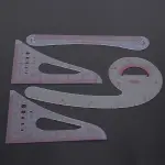 4PCS Curve Ruler Set,Plastic Sewing Grading Tools,Pattern Making for Clothing Design Cutting Proofing,Tailoring Drafting Supplies
