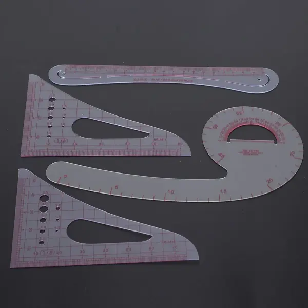 4PCS Curve Ruler Set,Plastic Sewing Grading Tools,Pattern Making for Clothing Design Cutting Proofing,Tailoring Drafting Supplies
