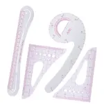 4PCS Curve Ruler Set,Plastic Sewing Grading Tools,Pattern Making for Clothing Design Cutting Proofing,Tailoring Drafting Supplies