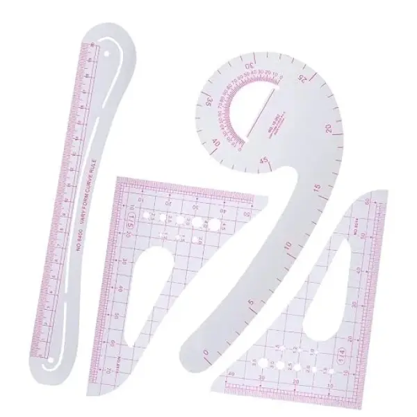 4PCS Curve Ruler Set,Plastic Sewing Grading Tools,Pattern Making for Clothing Design Cutting Proofing,Tailoring Drafting Supplies