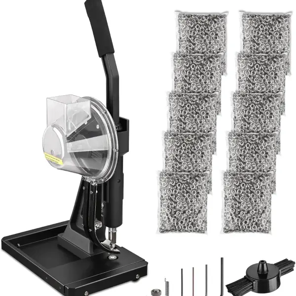 Yescom Grommet Tool Kit with 10000 pcs 3/8" Grommets Semi Automatic Grommet Press Machine for Fabric Tarp Banner Print YES0500