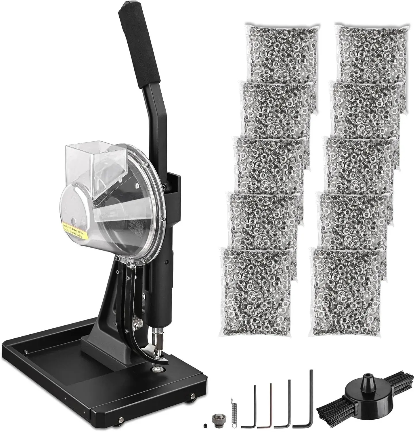 Yescom Grommet Tool Kit with 10000 pcs 3/8" Grommets Semi Automatic Grommet Press Machine for Fabric Tarp Banner Print YES0500