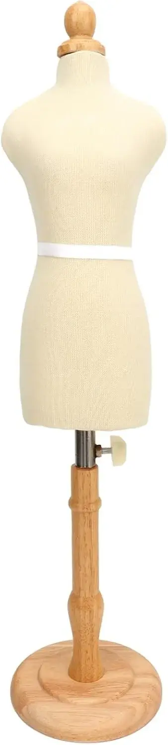Premium Female Dress Form, Professional Tailoring Tool, Adjustable Height, Beechwood and Canvas Material, Stable Wooden Frame, Easy Sewing and (Type 1)