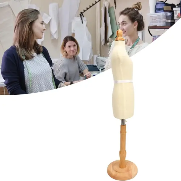 Premium Female Dress Form, Professional Tailoring Tool, Adjustable Height, Beechwood and Canvas Material, Stable Wooden Frame, Easy Sewing and (Type 1)