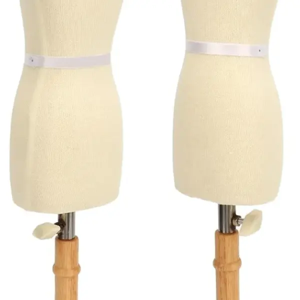 Premium Female Dress Form, Professional Tailoring Tool, Adjustable Height, Beechwood and Canvas Material, Stable Wooden Frame, Easy Sewing and (Type 1)