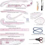 HLZC French Curve Ruler for Pattern Making, 15 Pieces Clear Sewing Ruler Set for Beginners Tailors Designers