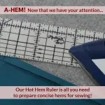 Madam Sew Hot Hem Ruler for Sewing and Quilting – Non-Slip Ironing Hot Ruler and Pleats with Dry or Steam Iron on Quilt Blocks and Clothes - 10" x 2.5" Hem Gauge