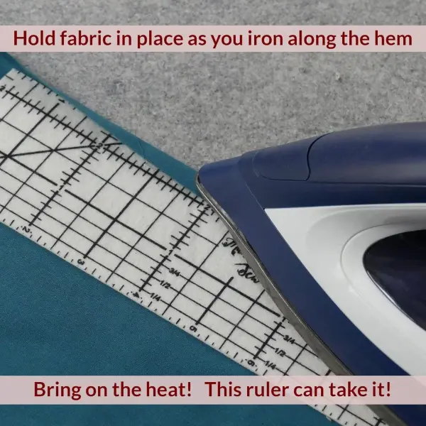 Madam Sew Hot Hem Ruler for Sewing and Quilting – Non-Slip Ironing Hot Ruler and Pleats with Dry or Steam Iron on Quilt Blocks and Clothes - 10" x 2.5" Hem Gauge