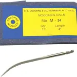 C.S. Osborne Pack of 12 Moccasin Awl #M34 (4" Long) Upholstery Tools