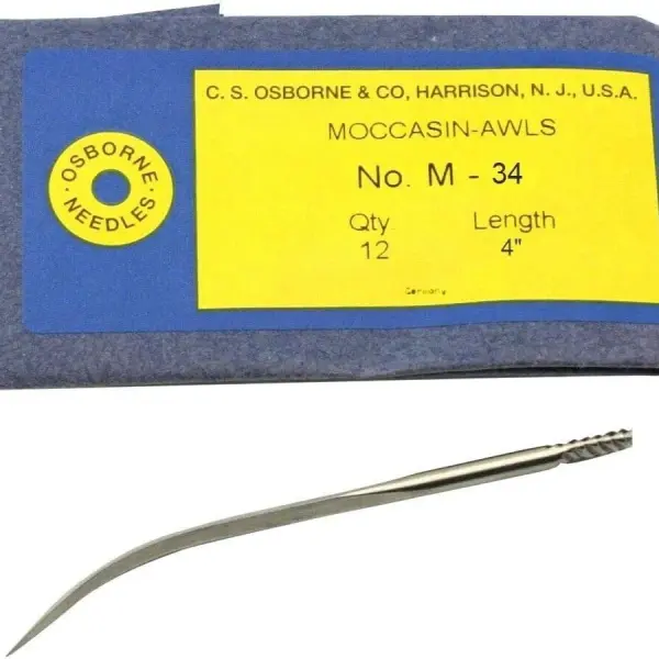 C.S. Osborne Pack of 12 Moccasin Awl #M34 (4" Long) Upholstery Tools