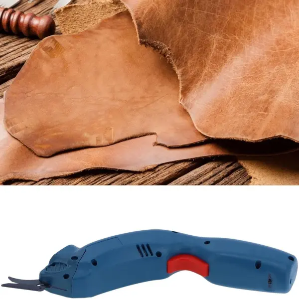 Electric Fabric Shears Hand Tool Scissors Portable Cloth Cutter for Tailoring Trimming Tool with Safety Switch for Fabric Cardboard Leather (US Plug)