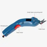 Electric Fabric Shears Hand Tool Scissors Portable Cloth Cutter for Tailoring Trimming Tool with Safety Switch for Fabric Cardboard Leather (US Plug)