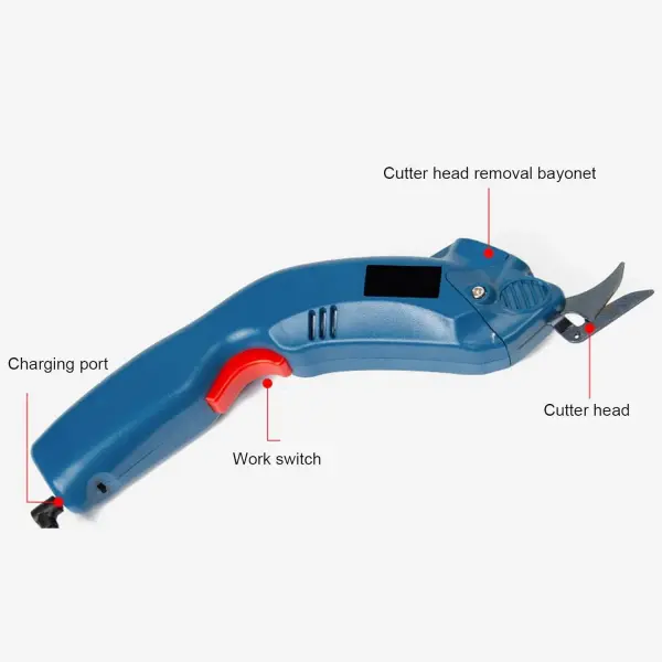 Electric Fabric Shears Hand Tool Scissors Portable Cloth Cutter for Tailoring Trimming Tool with Safety Switch for Fabric Cardboard Leather (US Plug)