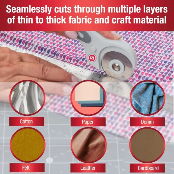 SINGER Quilting Tool Kit with 24-Count Fabric Clips, 24-Inch Folding Ruler, and 45mm Rotary Cutter - Quilting Supplies for Patternmaking, Sewing, Fabric Work