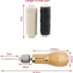 Professional Sewing Awl Hand Stitcher Repair Tool Kit for Leather and Heavy Fabrics with 2PCS Needles, 1PC Coil and Yarn/Threads
