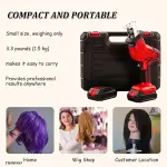 Cordless Wig Sewing Inject Machine, 5000 RPM Fast Speed with PU Simulation Scalp, Rechargeable & Portable for Salon & Home Use