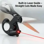 Laser Scissors for Fabric Cutting with Infrared Guide, Professional Sewing Scissors for Tailoring and Quilting, Ultra Sharp Straight Cut Fabric Scissors for Leather, Denim