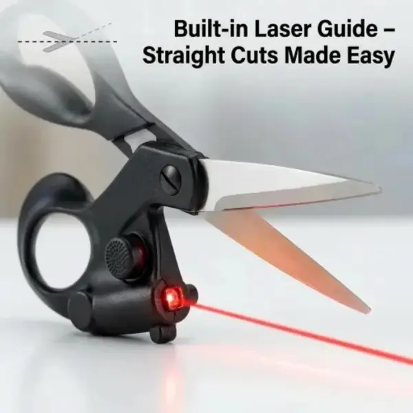 Laser Scissors for Fabric Cutting with Infrared Guide, Professional Sewing Scissors for Tailoring and Quilting, Ultra Sharp Straight Cut Fabric Scissors for Leather, Denim