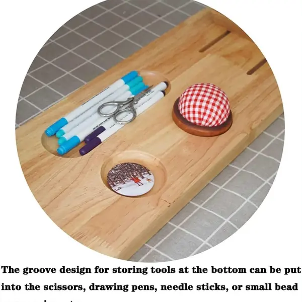 Adjustable Wood Embroidery Stand with Rotating Lap Frame, Ideal for Cross Stitch, Tapestry, and DIY Sewing Projects