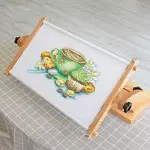 Adjustable Wood Embroidery Stand with Rotating Lap Frame, Ideal for Cross Stitch, Tapestry, and DIY Sewing Projects