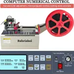 Webbing Cutting Machine 5inch LCD Display, Braided Tape Cutting Machine for Ribbon, Zipper, Nylon Tape