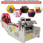 Webbing Cutting Machine 5inch LCD Display, Braided Tape Cutting Machine for Ribbon, Zipper, Nylon Tape