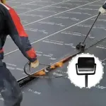 16.5 Lbs Heavy Duty Roof Seam Roller, 52" Handle for Waterproof Membrane | Solid steel roller core,Extended Handle,Heat resistant, Ideal for TPO, SBS, bitumen seams