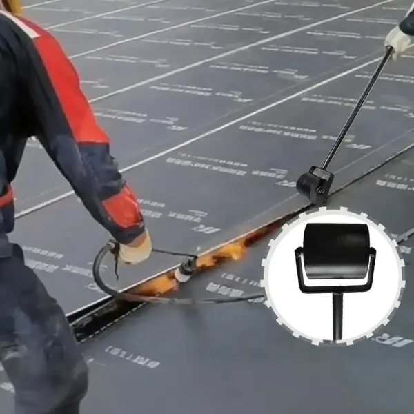 16.5 Lbs Heavy Duty Roof Seam Roller, 52" Handle for Waterproof Membrane | Solid steel roller core,Extended Handle,Heat resistant, Ideal for TPO, SBS, bitumen seams