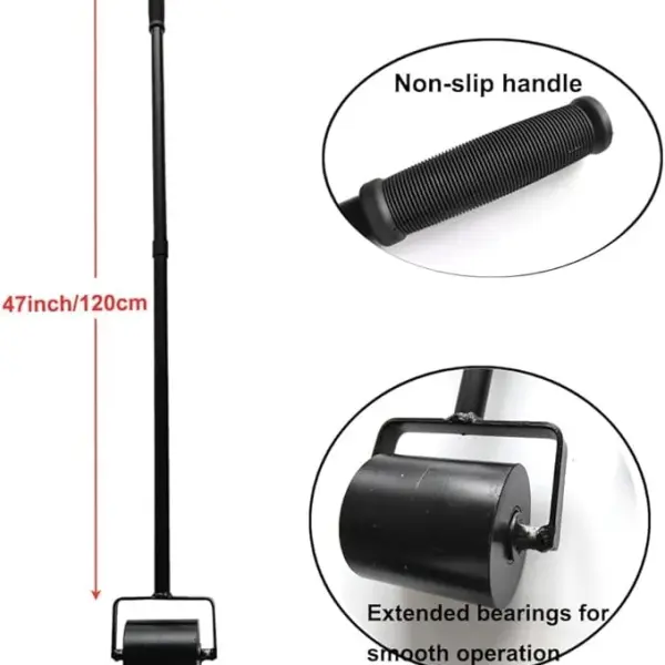 16.5 Lbs Heavy Duty Roof Seam Roller, 52" Handle for Waterproof Membrane | Solid steel roller core,Extended Handle,Heat resistant, Ideal for TPO, SBS, bitumen seams